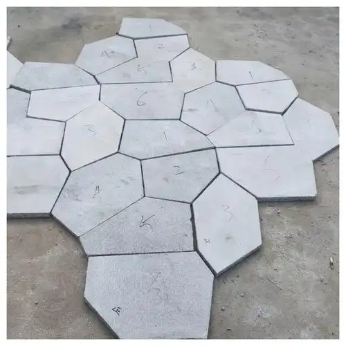 花岗岩文化石乱拼 黄金麻芝麻灰冰裂纹碎拼 地铺园林石材工厂批发