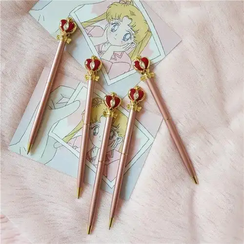 美少女战士水冰月变身月亮魔法棒签名笔月野兔金属笔圆珠笔周边