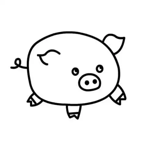 简单好看的小猪简笔画法 儿童动物简笔画图片