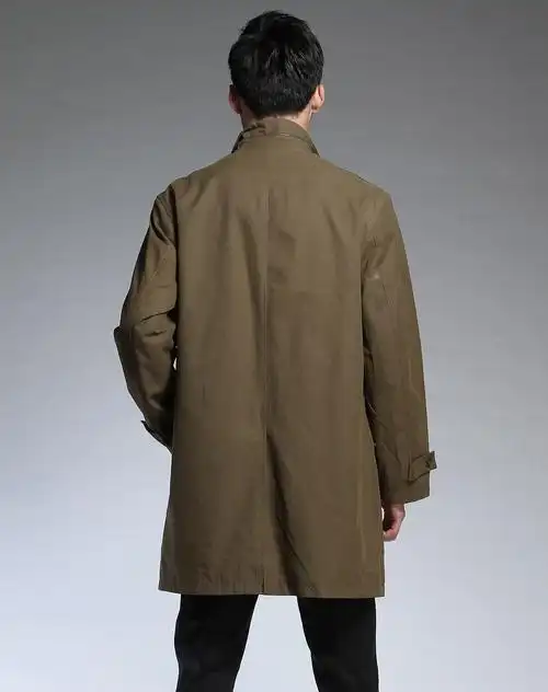 深军绿色休闲长袖风衣