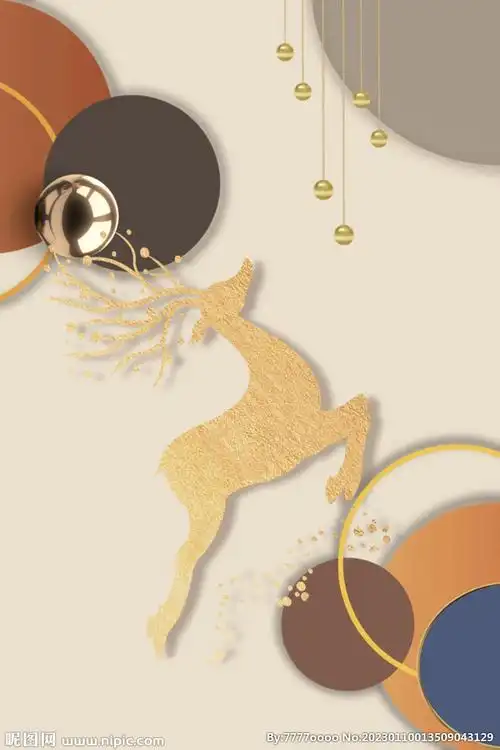 北欧现代轻奢麋鹿装饰画图片