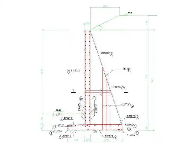 分享扶壁式挡土墙配筋图纸资料下载