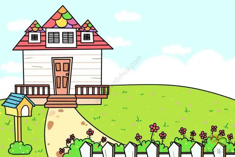 花园简笔画图片大全春天幼儿简笔画图片美丽的花园 - 5068儿童网花园