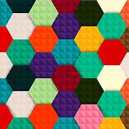 彩色六边形拼格背景矢量素材