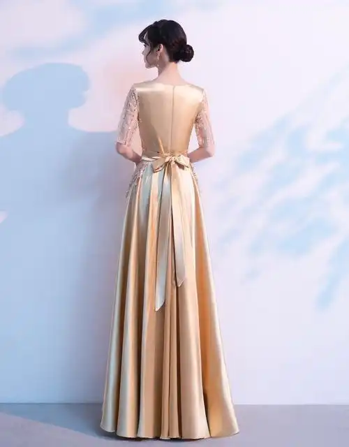 【礼服】高贵优雅晚礼服女2021 大合唱团演出服装女成人合唱长裙连衣