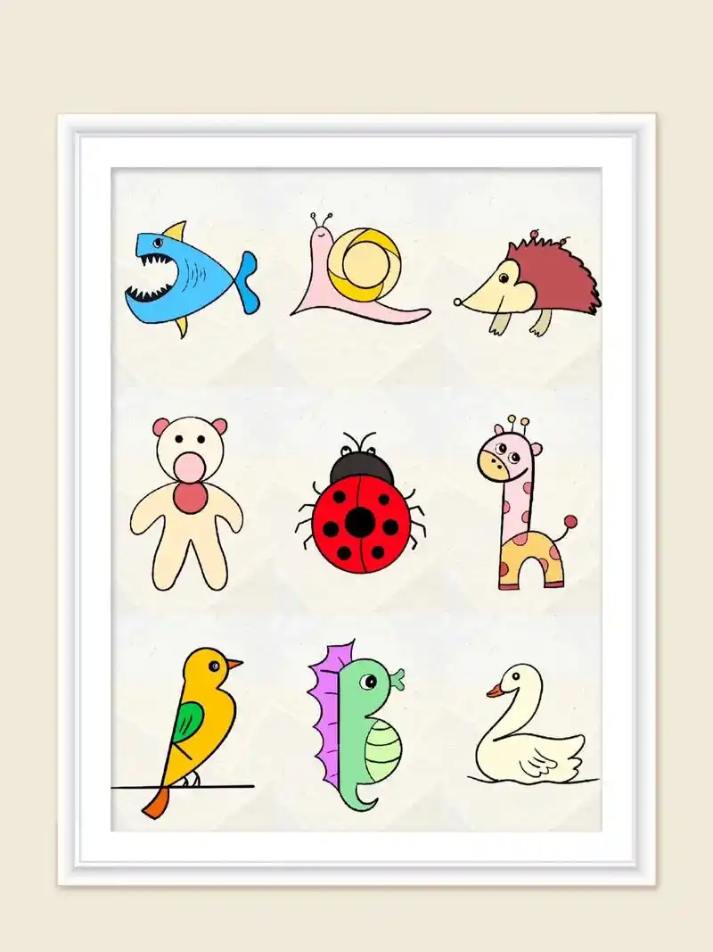 用数字0～9来画创意动物简笔画合辑7815