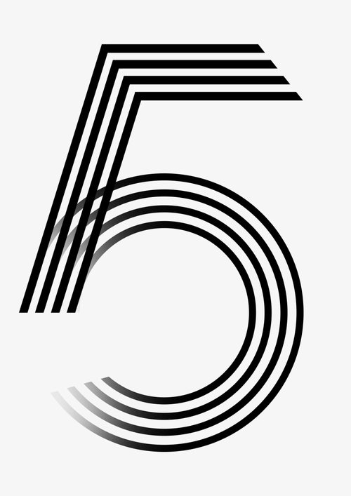 艺术字数字五
