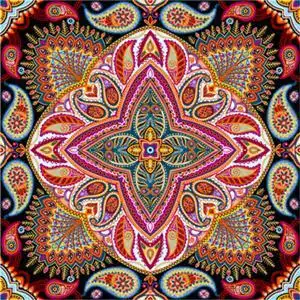 红色民族风格花纹图案