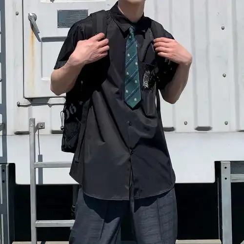 琛寂jk制服男dk制服男女学生基础款白色jk衬衫夏季短袖日系学院风流