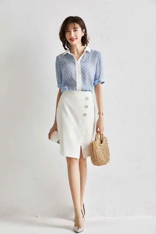 192027#简约大方小衬衫,时尚百搭款!配包裙ol优雅女人味