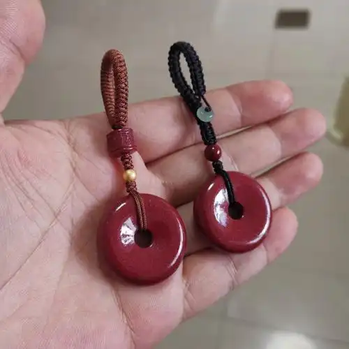 朱砂平安扣吊坠