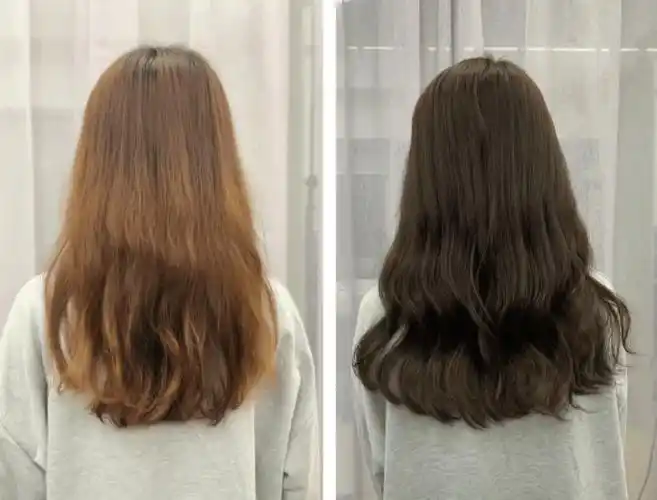 (*染发效果因人而异,仅供参考)如果之前染的头发掉色变黄,显得很没有