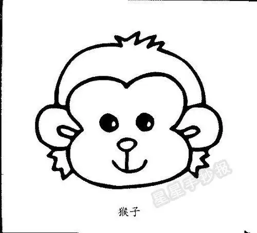 猴子简笔画头像可爱简笔画猴子头像图片六步画出猴子简笔画彩色图片