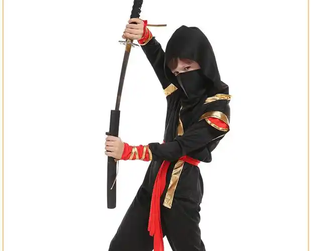 耐克万圣节cosplay服装儿童忍者衣服化妆舞会神秘服幼儿cos忍者服b01