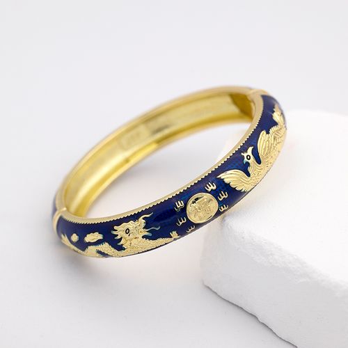 北京景泰蓝手镯女圆活口镀金复古宫廷珐琅掐丝手镯
