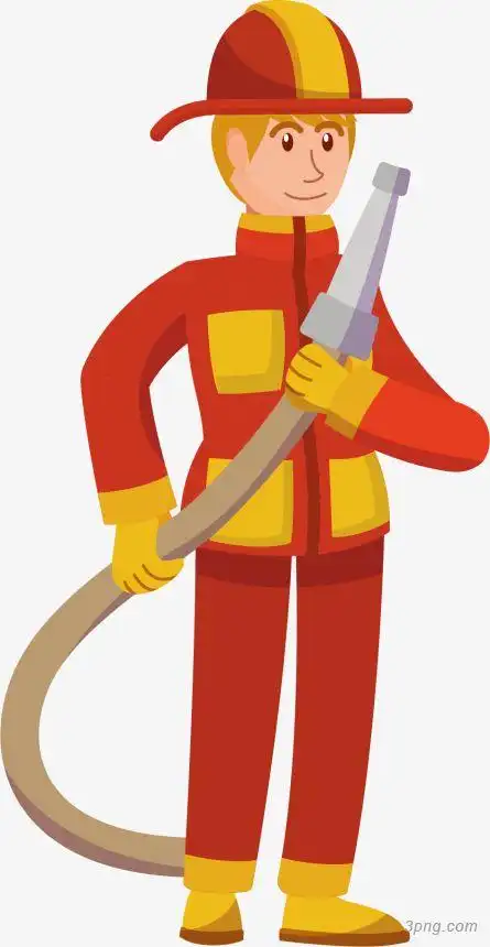 卡通消防员png素材透明免抠图片动植人物