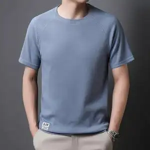 罗蒙华夫格t恤男短袖夏季圆领纯棉上衣中青年潮流宽松半袖体恤衫