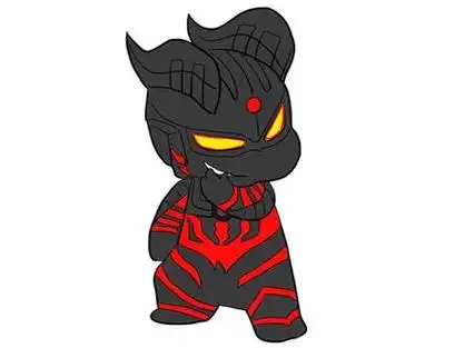 黑化的q版赛罗奥特曼儿童卡通简笔画