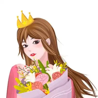 唯美女神38妇女节卡通人物插画38女生女神妇女节