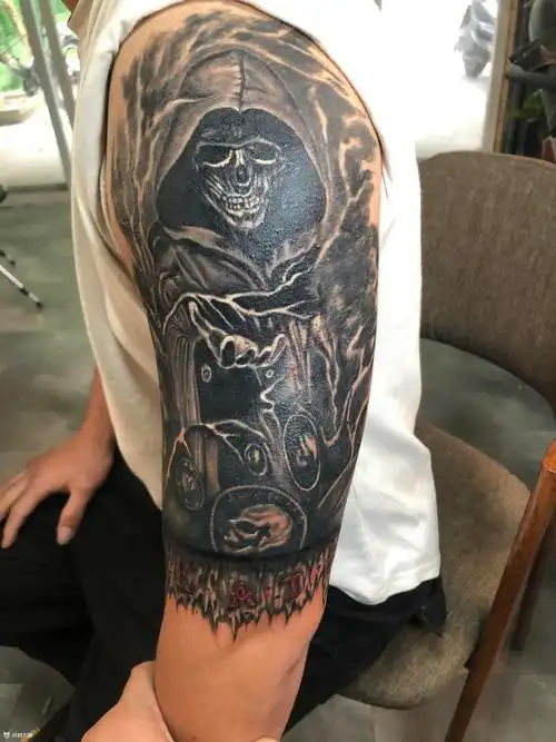 死神_纹身图案手稿图片_王飞虎的纹身作品集