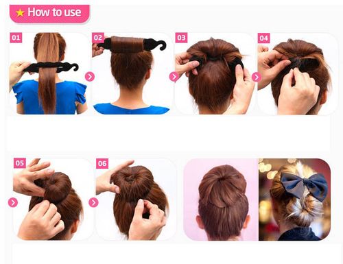 韩国时尚双钩海绵盘发器丸子头花苞头工具海绵盘发棒编发神器批发