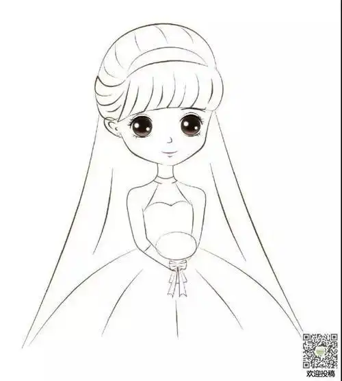 新娘简笔画装饰