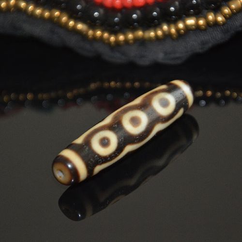 千古檀西藏拉萨五眼天珠西藏高油玉髓玛瑙料马蹄纹天珠藏式吊坠项链