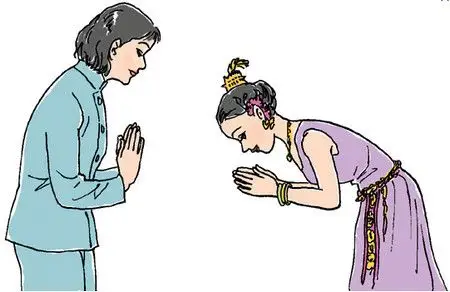 幼儿鞠躬向老师问好 卡通