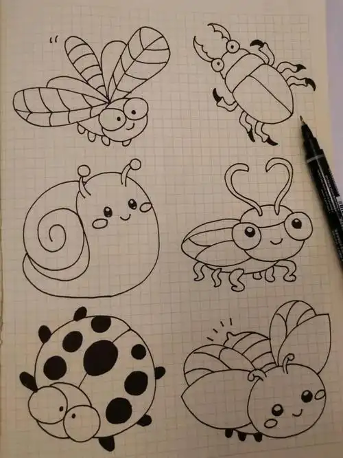 简笔画昆虫全部 简笔画图片大全-蒲城教育文学网