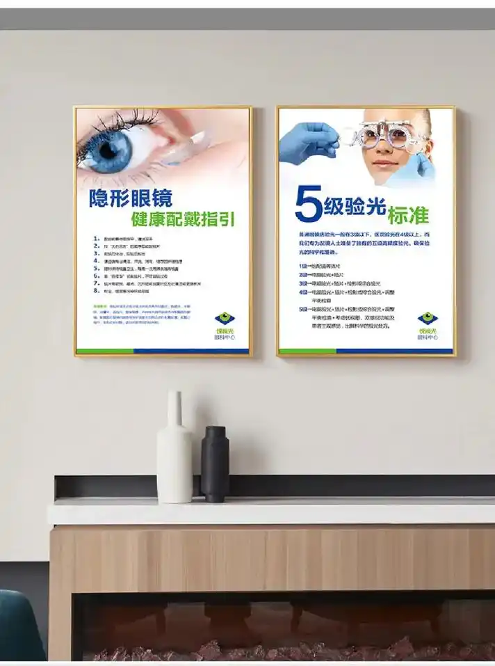 眼镜店道具装饰画验光室眼睛宣传挂画眼科医院眼镜海报背景墙定制