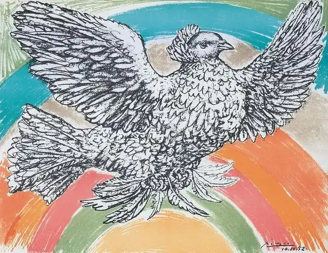 巴勃罗毕加索1952年作飞翔的鸽子