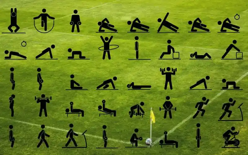 ae模板-全民健身奥运会运动项目火柴人效果的体育运动健身训练象形图