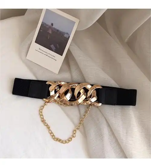 妙格森新品女士弹力松紧腰带腰封收腰连衣裙子琏条百搭装饰酷飒风时尚