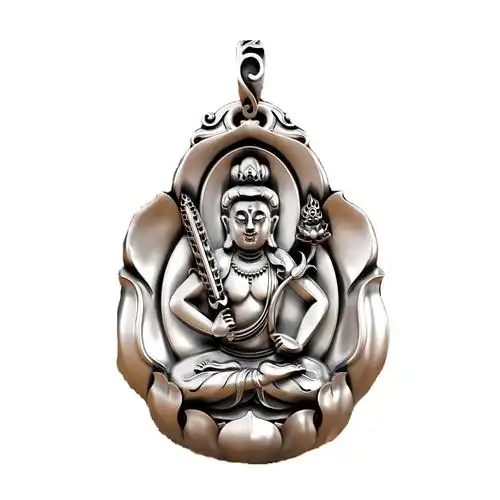 足银菩萨男士项链生肖属牛s999虚空守护神吊坠项坠