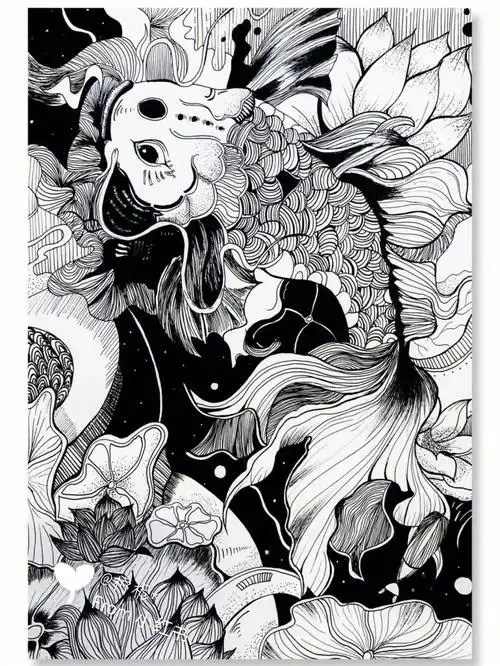 临摹黑白装饰画