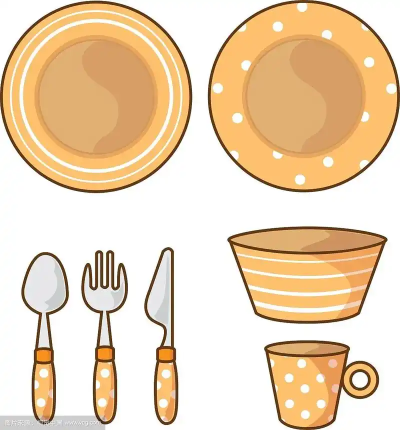 餐具对象卡通