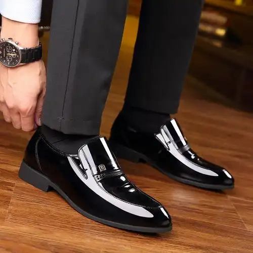 男鞋男秋冬加绒保暖真皮硬皮商务正装英伦休闲鞋老人头内增高皮鞋