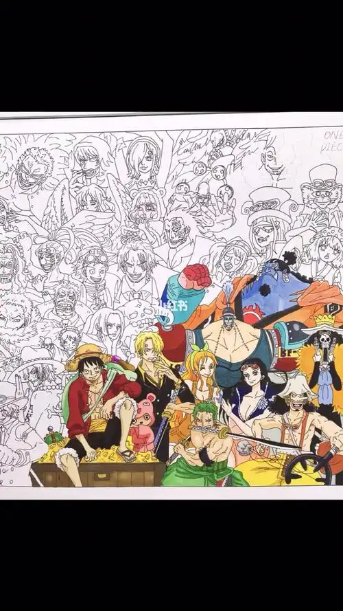 海贼王全家福上色画个画哭成狗