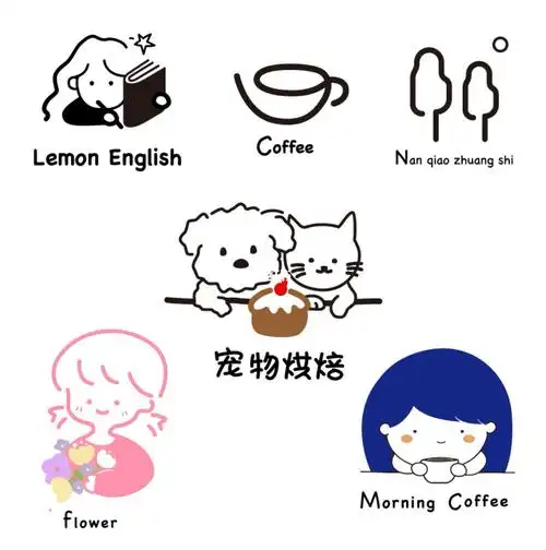 可爱手绘风格logo设计