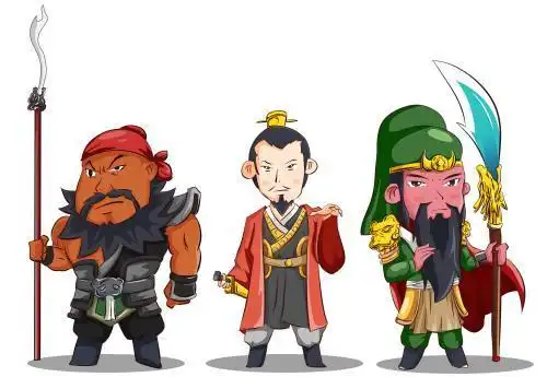 关羽张飞刘备简笔画卡通