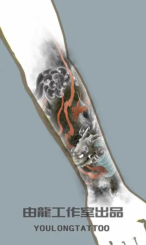 小臂麒麟纹身图案