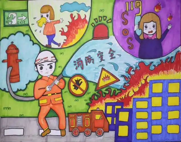 郑州市儿童消防绘画作文征集评选活动获奖名单公布_英雄_灭火_火线