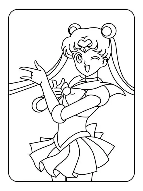 美少女战士#简笔画#涂色#素材分享#绘画素材#幼儿园开学环创#涂色画