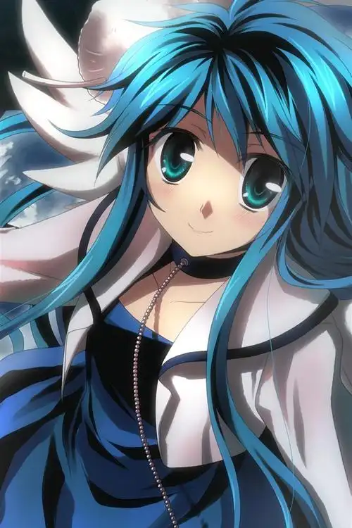 和眼睛动漫女孩,微笑,天空 3840x2160 uhd 4k 高清壁纸, 图片, 照片