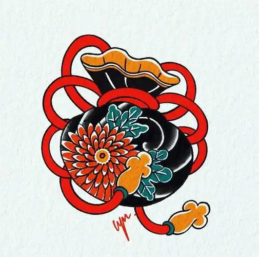 金囊丨钱袋/福袋纹身手稿素材 招财纳福 平安如意