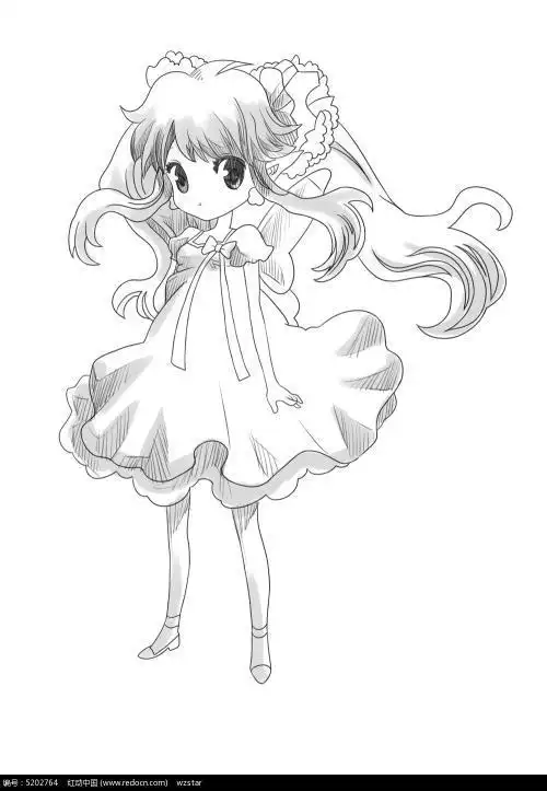 可爱动漫美少女简笔画