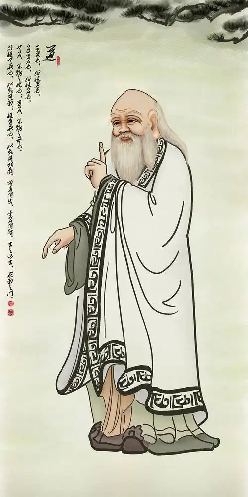 老子授经布道讲经图