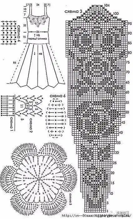 用方格花钩织的美衣附图解