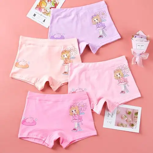 女童内裤平角四角裤头纯棉6中大童8小女孩10小学生儿童短裤内12岁