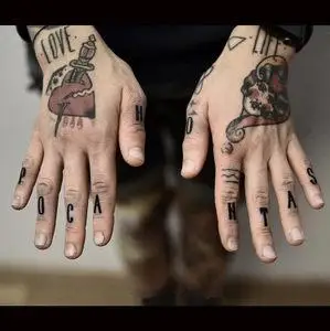 纹身贴防水持久男女原创手背手指英文一箭穿心左右一个满9元包邮